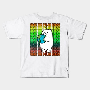 Rainbow Save the Polar Bears Kids T-Shirt